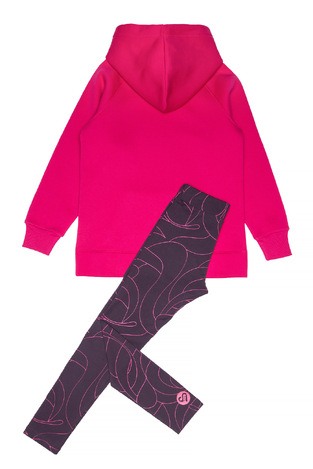 Set of SPRINT leggings in fuchsia color with built-in hood.