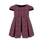 LAPIN HOUSE dress in red and blue colors with all over knitted design.