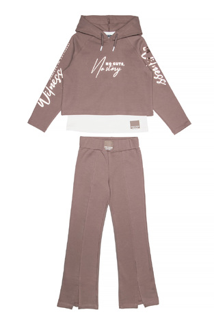 Seasonal suit set 3 pcs. SPRINT with bell finish in brown color. 