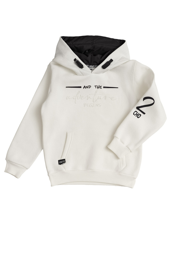 SPRINT sweatshirt in off-white color with hood.