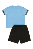 Σετ μπλούζα κοντομάνικη με βερμούδα SPRINT, σε σιέλ με μαύρο χρώμα.