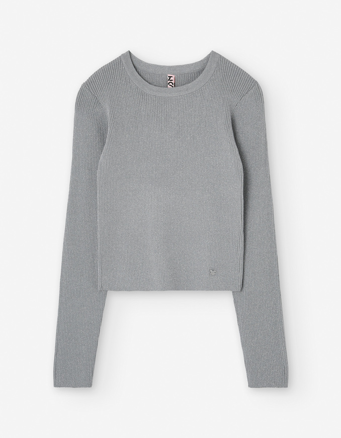 Μπλούζα ριπ LOSAN σε γκρι ανοιχτό χρώμα με γκλίτερ.