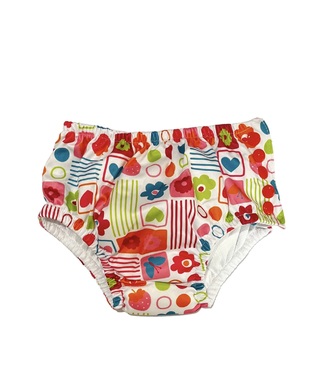 TORTUE swim diaper in white color with all over print.