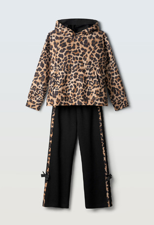 Σετ φόρμας ΕΒΙΤΑ σε χρώμα μαύρο με animal print.