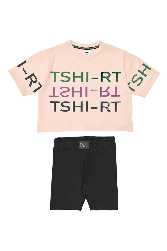 Σετ κολάν SPRINT σε χρώμα ροζ με ανθρακί.