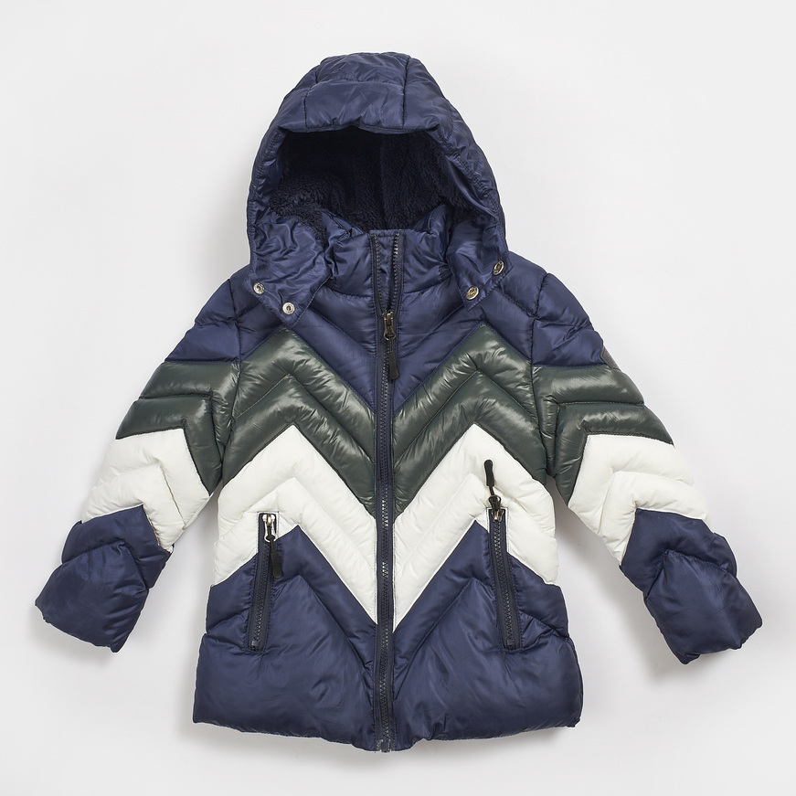 HASHTAG jacket in dark blue color with hood.