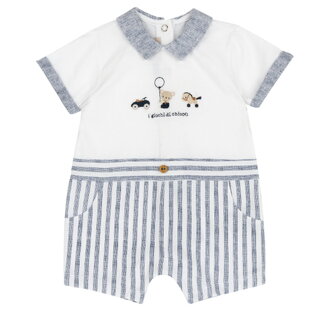 Φορμάκι CHICCO σε χρώμα λευκό με μπλε και γιακαδάκι.