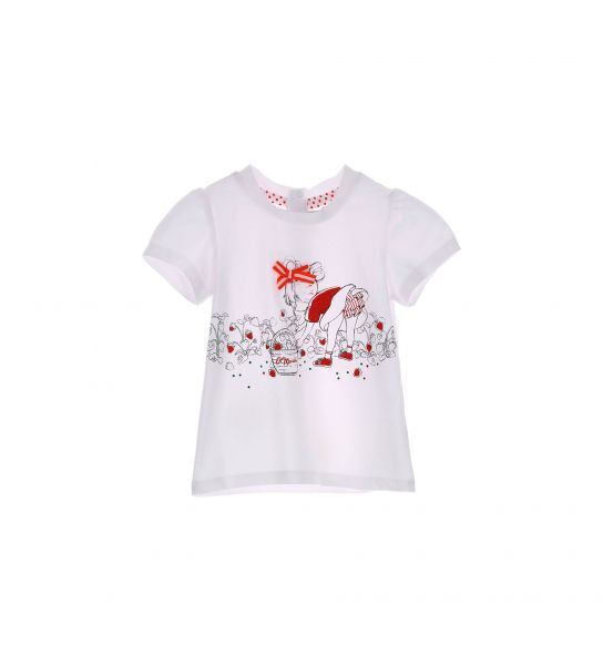 ORIGINAL MARINES blouse in white color with print and bow.