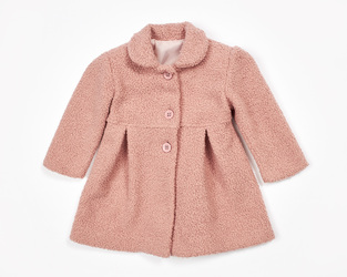 Παλτό ΕΒΙΤΑ σε ροζ χρώμα με γιακά.