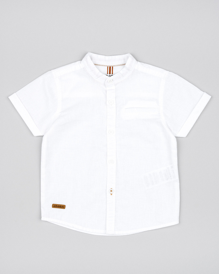 Πουκάμισο λινό LOSAN σε λευκό χρώμα.