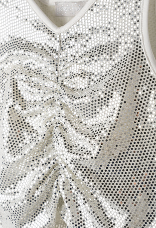 EVITA shorts set in white and silver.