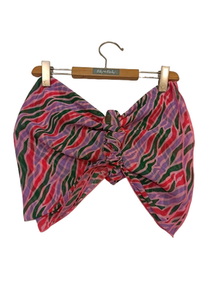 CROOLita pareo with tricolor print and matching hair tie.