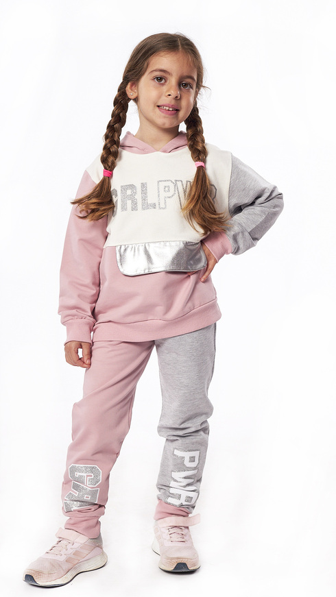 EBITA tracksuit set in pink with glitter.