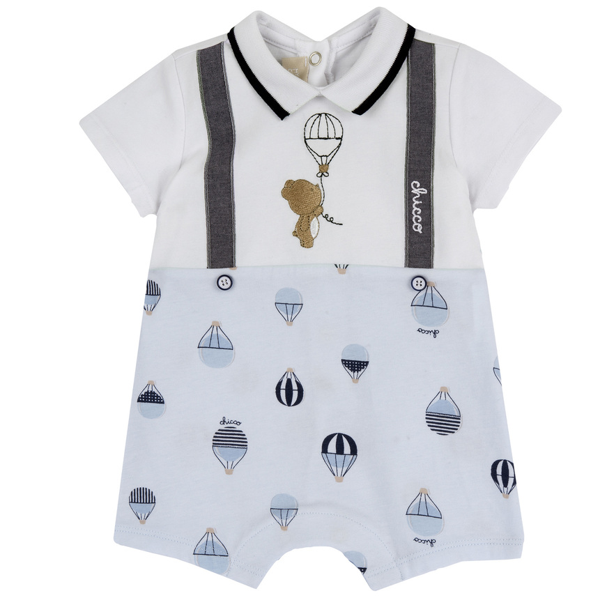 CHICCO bodysuit in siel color with balloon print.
