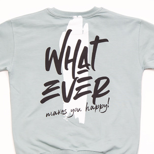 Εποχιακό σετ φόρμας TRAX σε μέντα χρώμα με το λογότυπο "WHAT EVER MAKES YOU HAPPY".