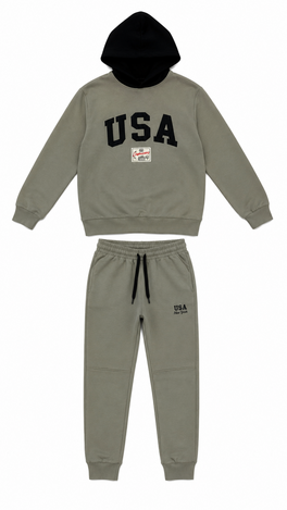 TRAX tracksuit set with hood in gray.