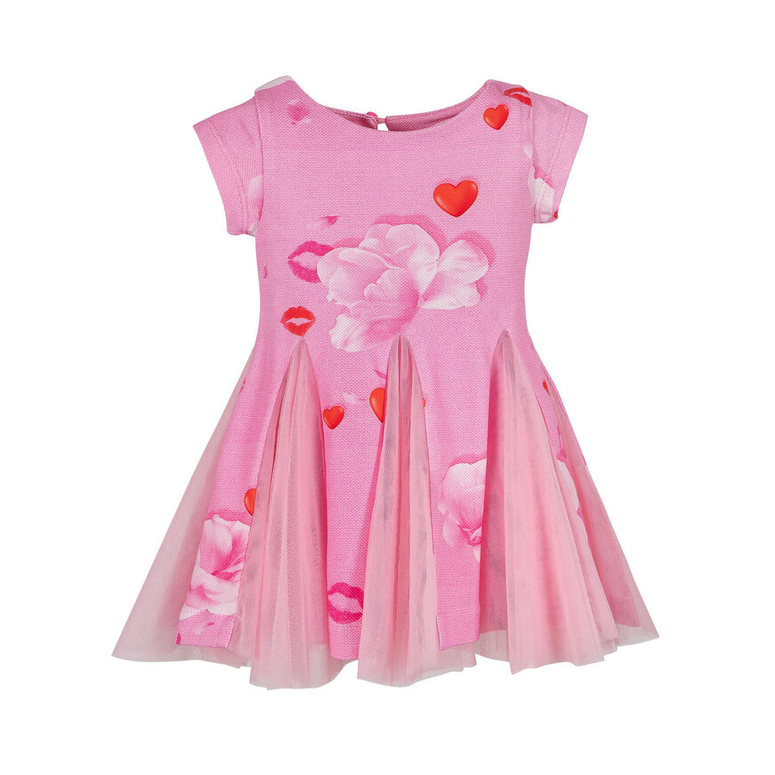 LAPIN HOUSE dress in pink color with romantic floral design.