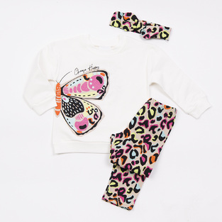 TRAX leggings set in white-beige with animal print.
