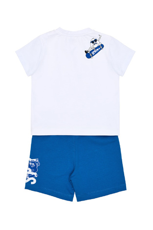 Σετ μπλούζα με βερμούδα SPRINT, σε λευκό-μπλε χρώμα.