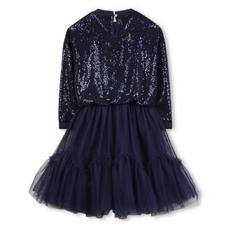 Φόρεμα BILLIEBLUSH σε μπλε σκούρο χρώμα με τούλι και παγιέτες.