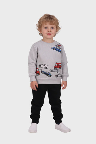JUCE tracksuit set in gray and black.