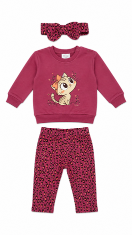 TRAX leggings set in dark pink and matching hairband.