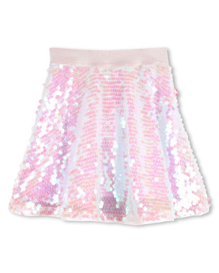 BILLIEBLUSH skirt with sequins in iridescent white.
