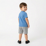 Σετ σορτς TRAX σε χρώμα σιέλ σκούρο με γκρι ανοιχτό.