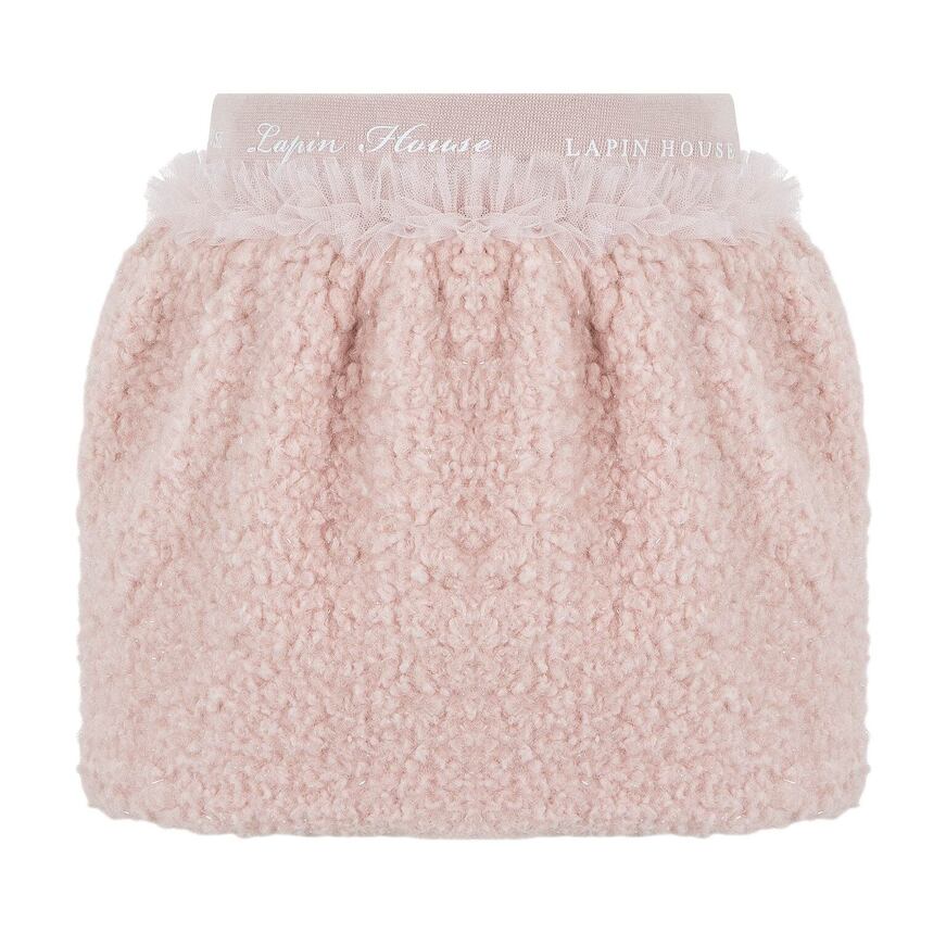 LAPIN HOUSE skirt in pink with an impressive teddy bear design.