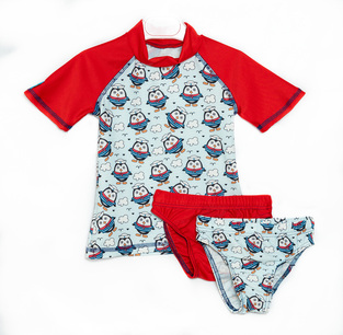 TORTUE sun blouse with all over print and 2 briefs.