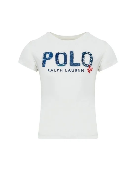 POLO RALPH LAUREN blouse in white color with appliqué embroidery.