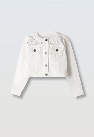 Εποχιακό μπουφάν ΕΒΙΤΑ σε χρώμα λευκό.