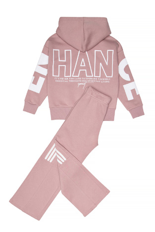 SPRINT tracksuit set with hood in pink.