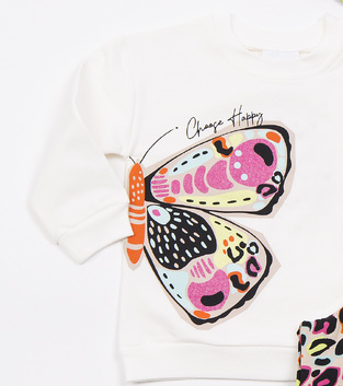 TRAX leggings set in white-beige with animal print.