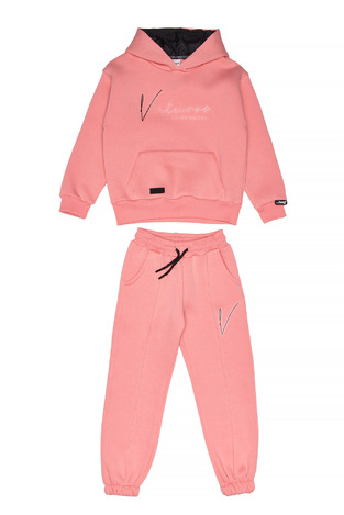 SPRINT tracksuit set in pink with built-in waterproof hood.