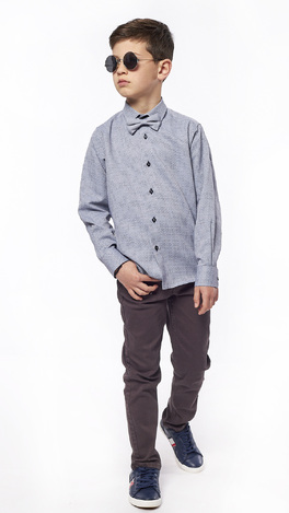 HASHTAG fabric pants in charcoal gray color.