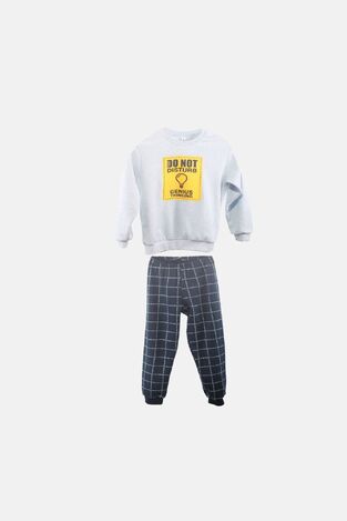 DREAMS pajama in siel with "DO NOT DISTURB" logo.
