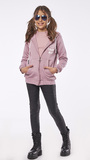 EBITA sweatshirt jacket in pink color with hood.