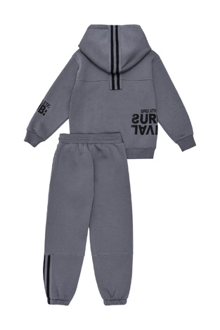 SPRINT tracksuit set with built-in waterproof hood in anthracite color.