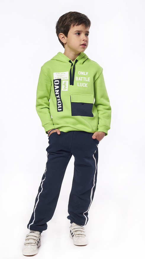 HASHTAG tracksuit set in green color with hood and print.