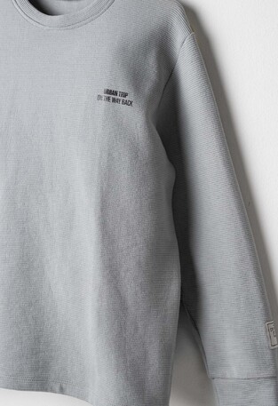 HASHTAG blouse in gray.