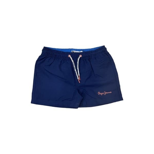 PEPE JEANS swimsuit in dark blue color with a drawstring at the waist.