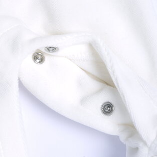 CHICCO velor bodysuit in white color with decorative roses.