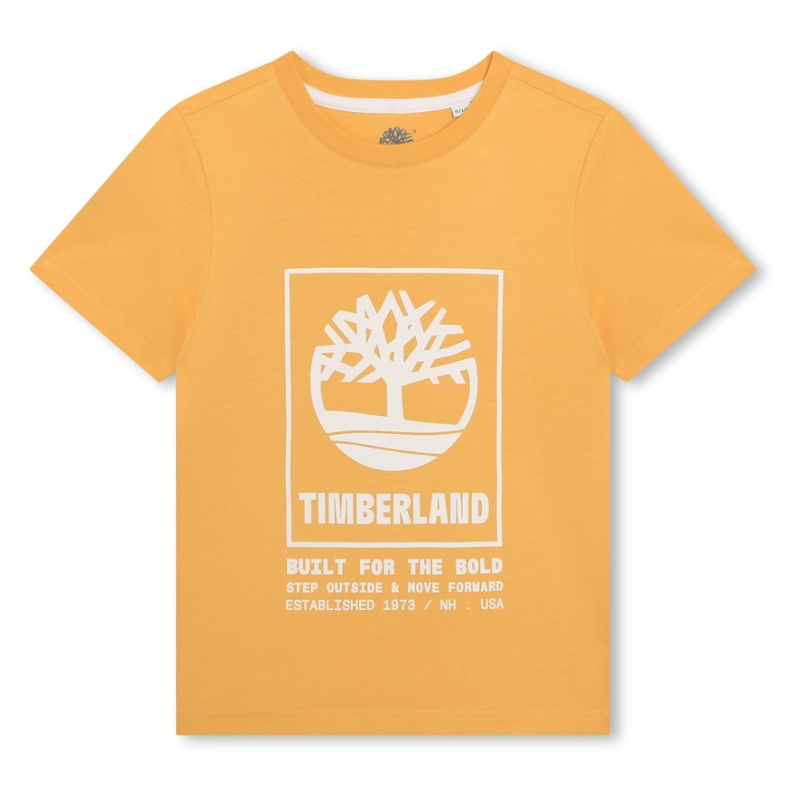 Μπλούζα TIMBERLAND σε χρώμα κίτρινο μουσταρδί με ανάγλυφο λογότυπο.