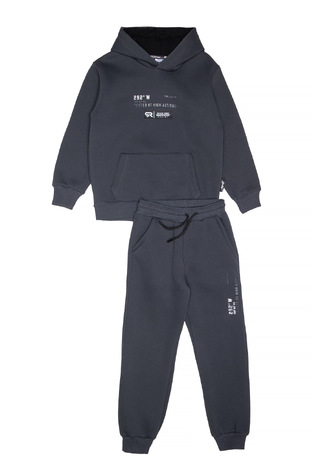 SPRINT suit set with built-in hood in dark grey.