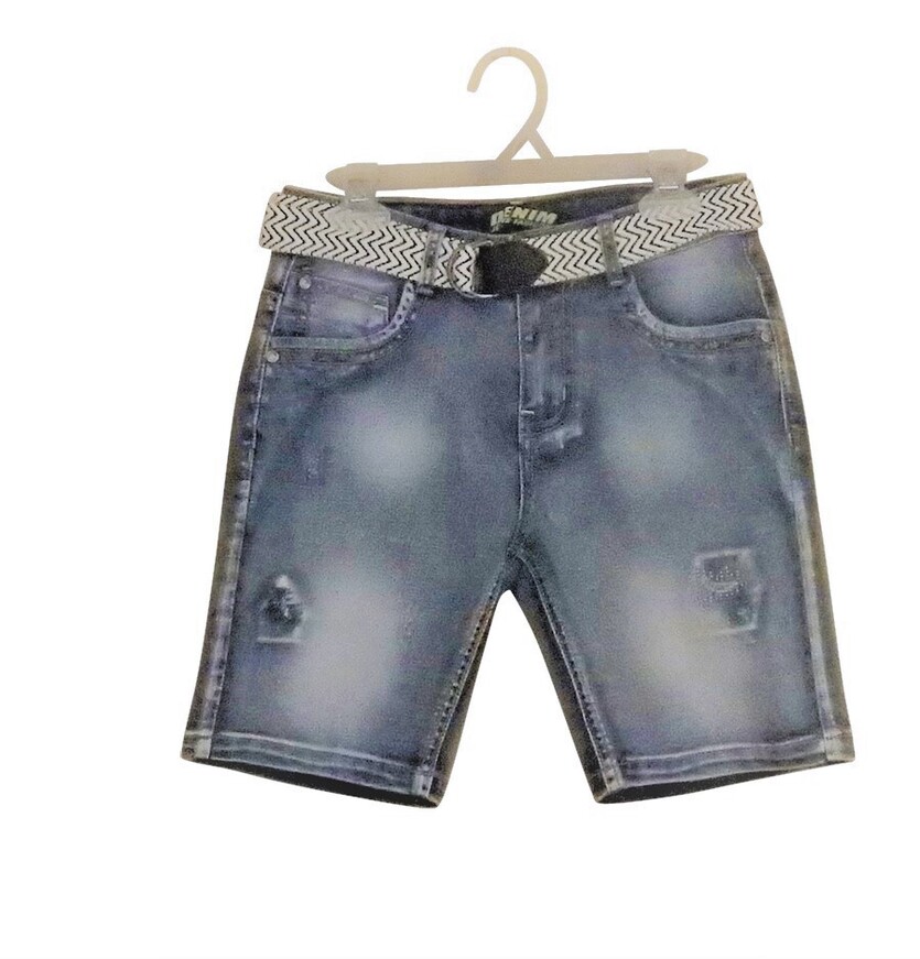 HASHTAG bermuda shorts made of stretch denim in blue.