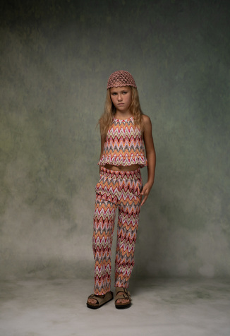 Σετ παντελόνα ΕΒΙΤΑ με εμπριμέ τύπωμα.