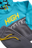 SPRINT tracksuit set in turquoise color with hood.