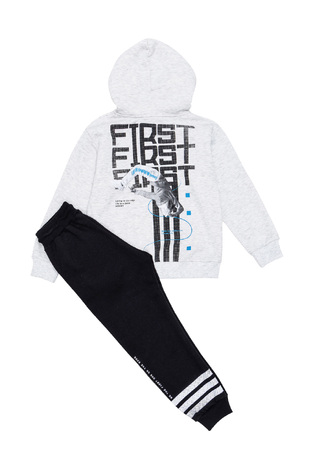 SPRINT tracksuit set in light gray with black.