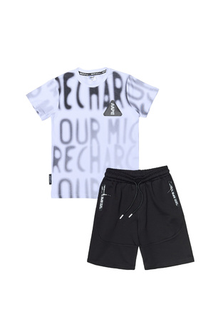 SPRINT shorts set in white color with all over graffiti print.